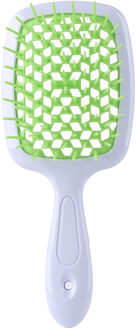 Detangling Borstel Hoofdhuid Massage Haar Kam Detangling Borstel Voor Krullend Haar Borstel Ontklitter Haarborstel Vrouwen Mannen Salon Styling wit groen