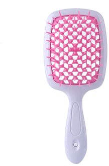 Detangling Borstel Hoofdhuid Massage Haar Kam Detangling Borstel Voor Krullend Haar Borstel Ontklitter Haarborstel Vrouwen Mannen Salon Styling wit roze