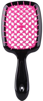 Detangling Borstel Hoofdhuid Massage Haar Kam Detangling Borstel Voor Krullend Haar Borstel Ontklitter Haarborstel Vrouwen Mannen Salon Styling zwart rood