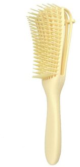 Detangling Hair Brush Scalp Massager Kam Detangling Borstel Voor Krullend Haar Borstel Anti-Tie Knoop Ontklitter Haarborstel Head Massager geel