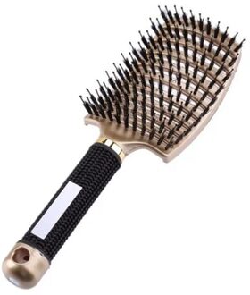Detangling Nylon Borstel Ontwarren Haarborstel Vrouwen Haar Hoofdhuid Massage Kam Borstel 25X7.5X4.5Cm Massage Kam ek goud