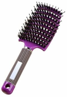 Detangling Nylon Borstel Ontwarren Haarborstel Vrouwen Haar Hoofdhuid Massage Kam Borstel 25X7.5X4.5Cm Massage Kam ek paars