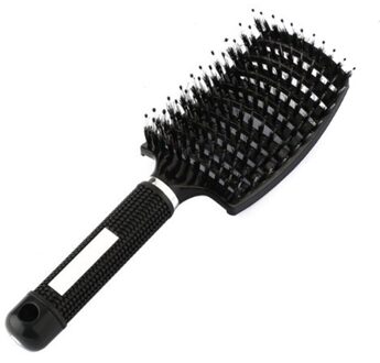 Detangling Nylon Borstel Ontwarren Haarborstel Vrouwen Haar Hoofdhuid Massage Kam Borstel 25X7.5X4.5Cm Massage Kam ek zwart
