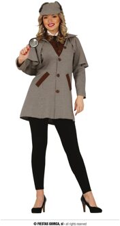 Detective Kostuum Vrouw Jane Zilver - Grijs