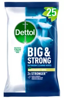 Dettol Reinigingsdoekjes Dettol Big & Strong Bathroom Cleaning Wipes 25 st