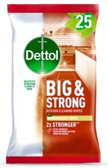 Dettol Reinigingsdoekjes Dettol Big & Strong Kitchen Cleaning Wipes 25 st