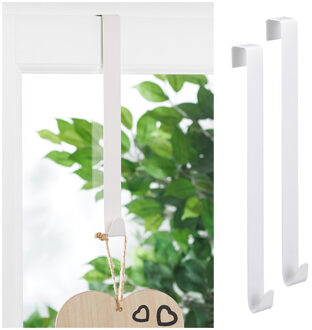 Deur badkamer en venster ophang haken set van 4x stuks - Formaat 30 cm - Bordjes/badjassen/prikborden etc ophangen