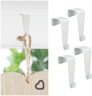 Deur badkamer en venster ophang haken set van 8x stuks - Formaat 4 cm - Bordjes/badjassen/prikborden etc ophangen