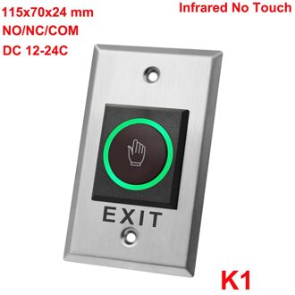 Deur Exit Drukknop Release Schakelaar Opener Geen Com Nc Led Licht Voor Deur Toegangscontrole Systeem Entry Open K1