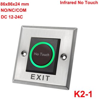Deur Exit Drukknop Release Schakelaar Opener Geen Com Nc Led Licht Voor Deur Toegangscontrole Systeem Entry Open K2-1