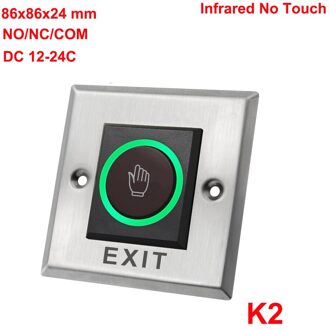 Deur Exit Drukknop Release Schakelaar Opener Geen Com Nc Led Licht Voor Deur Toegangscontrole Systeem Entry Open K2