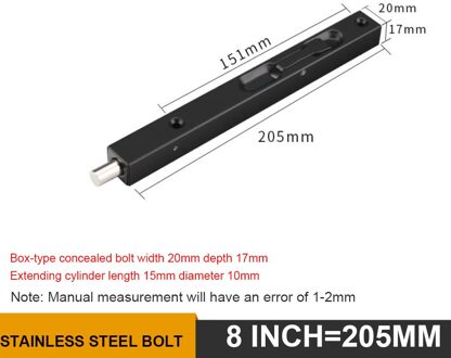 Deur Flush Bolt Verborgen Veiligheid Deurslot Voor Franse Deuren Composiet Deuren, Houten Deuren, dubbele Deuren Dummy Targette Verrou 10 duim