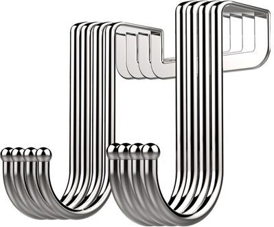 Deur Haak S Vormige Heavy Duty Voor Opknoping Enkele Haak Lasten Tot 50Lbs Voor Keuken, Badkamer, slaapkamer En Kantoor 4Pcs