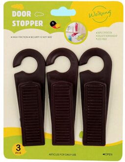 Deur Stopper Wedge Plastic Deur Catcher Blok Home Office Kinderen Veiligheid Deur Baby Veiligheid Protector Kids Security 4 Stks/set bruin