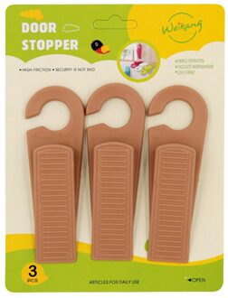 Deur Stopper Wedge Plastic Deur Catcher Blok Home Office Kinderen Veiligheid Deur Baby Veiligheid Protector Kids Security 4 Stks/set licht bruin
