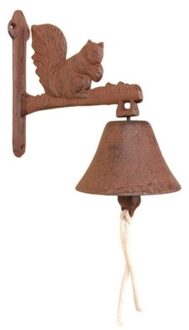 Deurbel met eekhoorn gietijzer 20 cm bruin - Klassieke deurbellen - Deurbellen