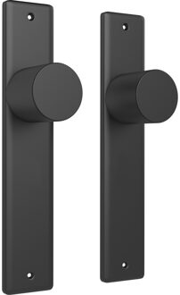 Deurbeslag met Draaiknop - Ceraxo Thor - Deurklink - Gekarteld Draaiknop - Mat Zwart