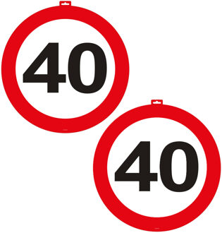 Deurbord - 2x - 40 Jaar - 47 cm - karton - 40e verjaardag - jubileum - leeftijd feestversiering