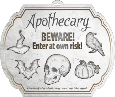 Deurbord Creepy Curiosities (40x50cm) Multikleur - Print