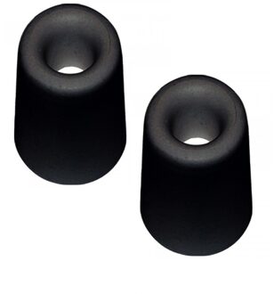 Deurbuffer / deurstopper - 2x - zwart - rubber - 35 x 30 mm - deurstop