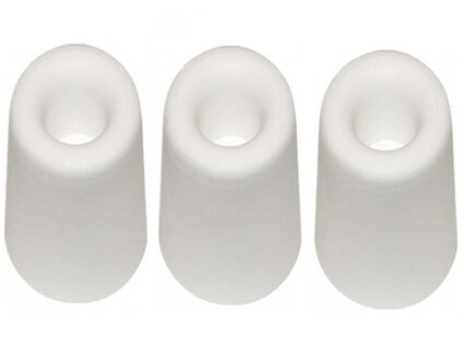 Deurbuffer / deurstopper - 3x - wit - rubber - 75 x 40 mm - deurstop
