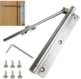 Deurdranger Enkele Lente Sterkte Verstelbare Opbouw Rvs Automatische Sluiting Brandwerende Deur Hardware 45Kg