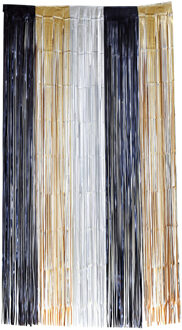Deurgordijn Folie Glamour Electrum (2x1m) Zwart, Zilver - Grijs, Goud - Brons