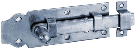 Deurgrendel Recht Met Bevestigd Tegenstuk - Verzinkt Staal - 120 Mm