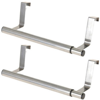 Deurhanger - 2x - RVS - uitschuifbaar 25-40 cm - keuken/badkamer