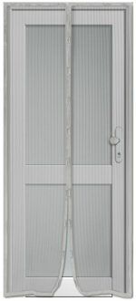 Deurhor zelfklevend - magnetische sluiting - grijs - 100 x 220 cm - vliegengordijn