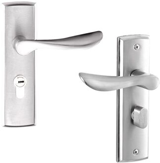 Deurklink Hendel Op Plaat Klink Lock Lockset Voor Badkamer Chrome Satijn