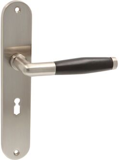 Deurklink Op Schild Nostalgie - Metaallegering - Nikkel - Sleutelgat - Afstand 56 Mm