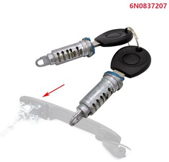 Deurklink Slot Reparatie Kit Voor Ford Galaxy Vw Polo Sharan Caddy Ii Seat Alhambra 6N0837207C 6N0837207D Deurklink Kit 2 lock cylinders wit