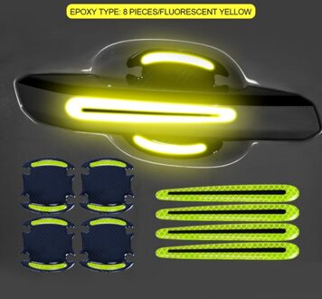 Deurklink Sticker 3D Koolstofvezel Auto Deurklink Paint Scratch Protector Sticker Auto Deurklink Scratch Cover Universele Csv geel