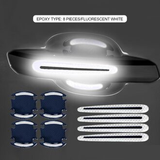 Deurklink Sticker 3D Koolstofvezel Auto Deurklink Paint Scratch Protector Sticker Auto Deurklink Scratch Cover Universele Csv wit