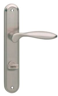 Deurkruk George op schild toilet-/badkamersluiting 63 mm Zilver