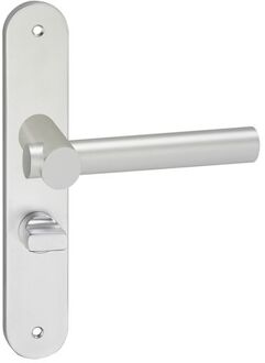 Deurkruk - Impresso Dover  - Voor binnen - Ovaal deurschild met schroeven en toiletsluiting - Aluminium - 2 stuks
