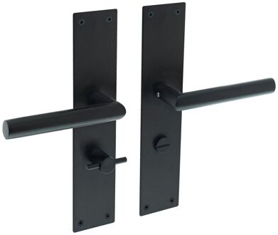 Deurkruk Jura met schild 250x55x2mm WC63/8 zwart