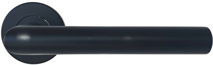 Deurkruk Op Rozet Courante - Rvs - Zwart Mat - Sleutelgat - 195 Mm