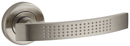 Deurkruk Op Rozet Dobiacco - Metaal - Mat Nikkel - Sleutelgat - 195 Mm