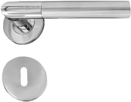 Deurkruk Op Rozet Kwint - Rvs - Meerkleurig - Sleutelgat - 195 Mm