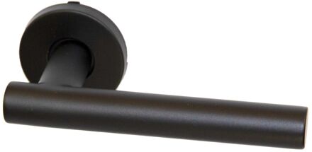 Deurkruk Op Rozet Marit - Roestvrij Staal - Zwart Mat - Sleutelgat - Diam. 55,5 Mm