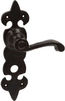Deurkruk Op Schild Chateau - Smeedijzer - Zwart - Wc-sluiting - Afstand 63 Mm