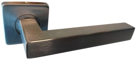 Deurkruk Op Schild Cubic - Roestvrij Staal - Metaal - Sleutelgat - Vierkant Rozet - 19,5 Mm