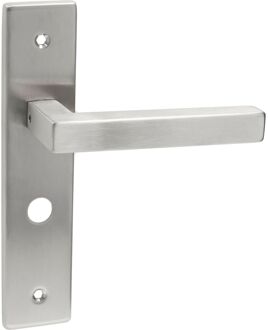 Deurkruk Op Schild Cubic - Rvs - Wc-vergrendeling - Afstand 63 Mm