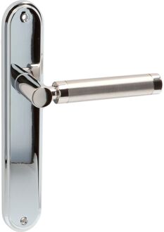 Deurkruk Op Schild Siena - Rvs - Chroom - Blind - Schild 230x40 Mm