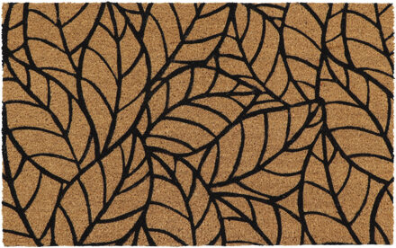 Deurmat - anti slip - rechthoek - bladeren print - 75 x 45 cm