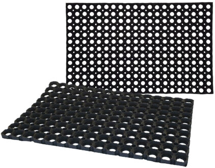Deurmat/Buitenmat - 2x - 50 x 80 cm - Rubber - Groot formaat - Schoonloop Matten voor Buiten