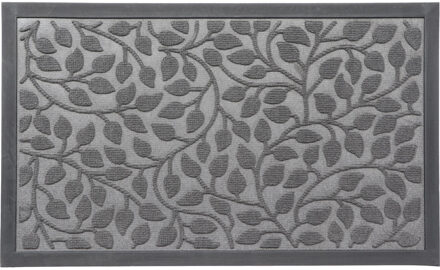 Deurmat?Feuillage?- donkergrijs - rubber - rechthoek - 75 x 45 cm - schoonloopmat