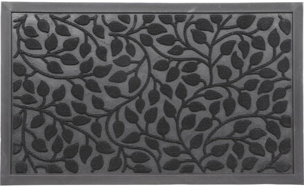 Deurmat?Feuillage?- zwart - rubber - rechthoek - 75 x 45 cm - schoonloopmat